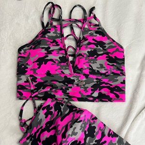 High Stretch Camo Print Sports Set